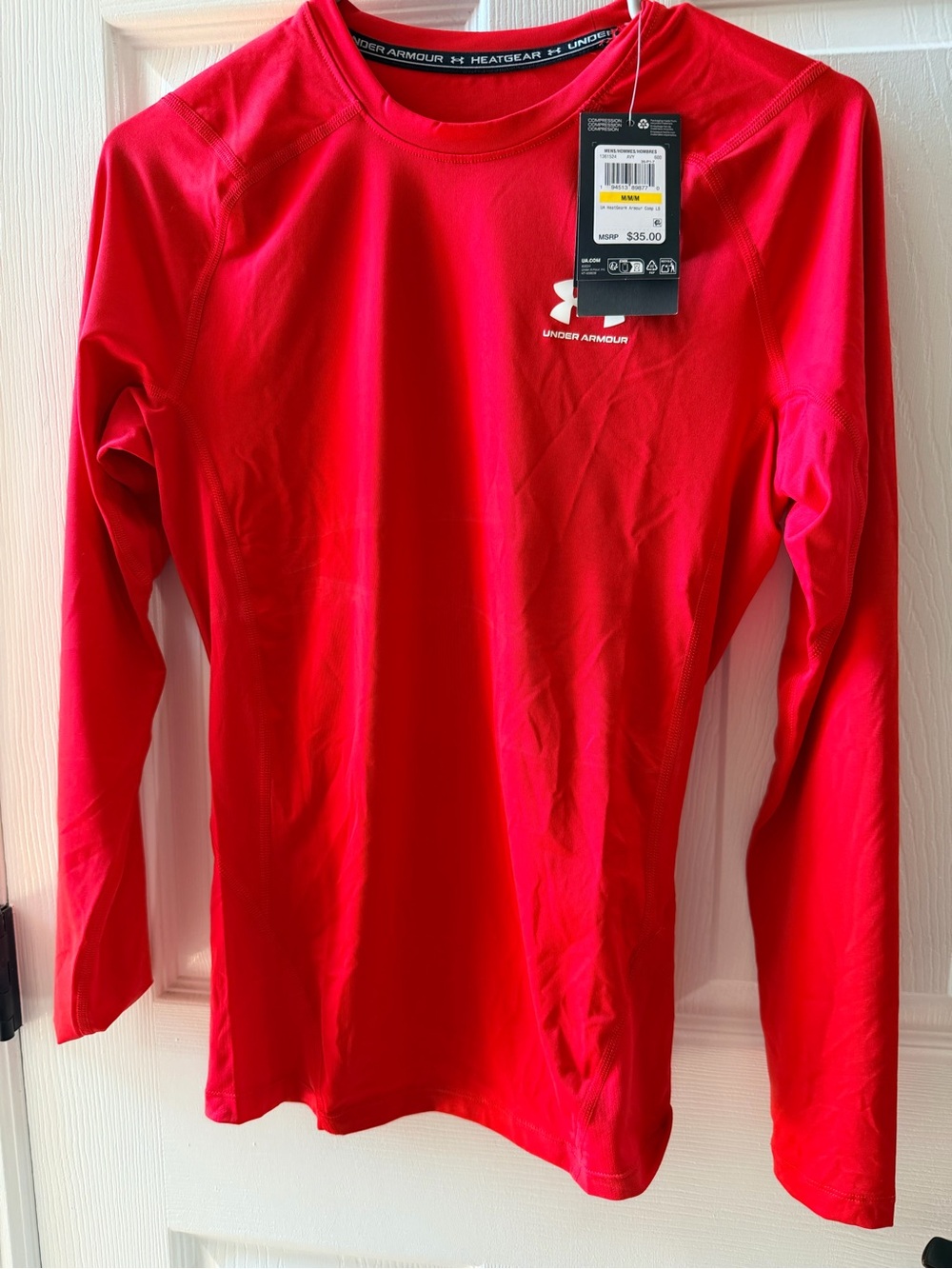 NWT - Men’s Medium Under Armour Red Long-Sleeve HeatGear Compression Gear